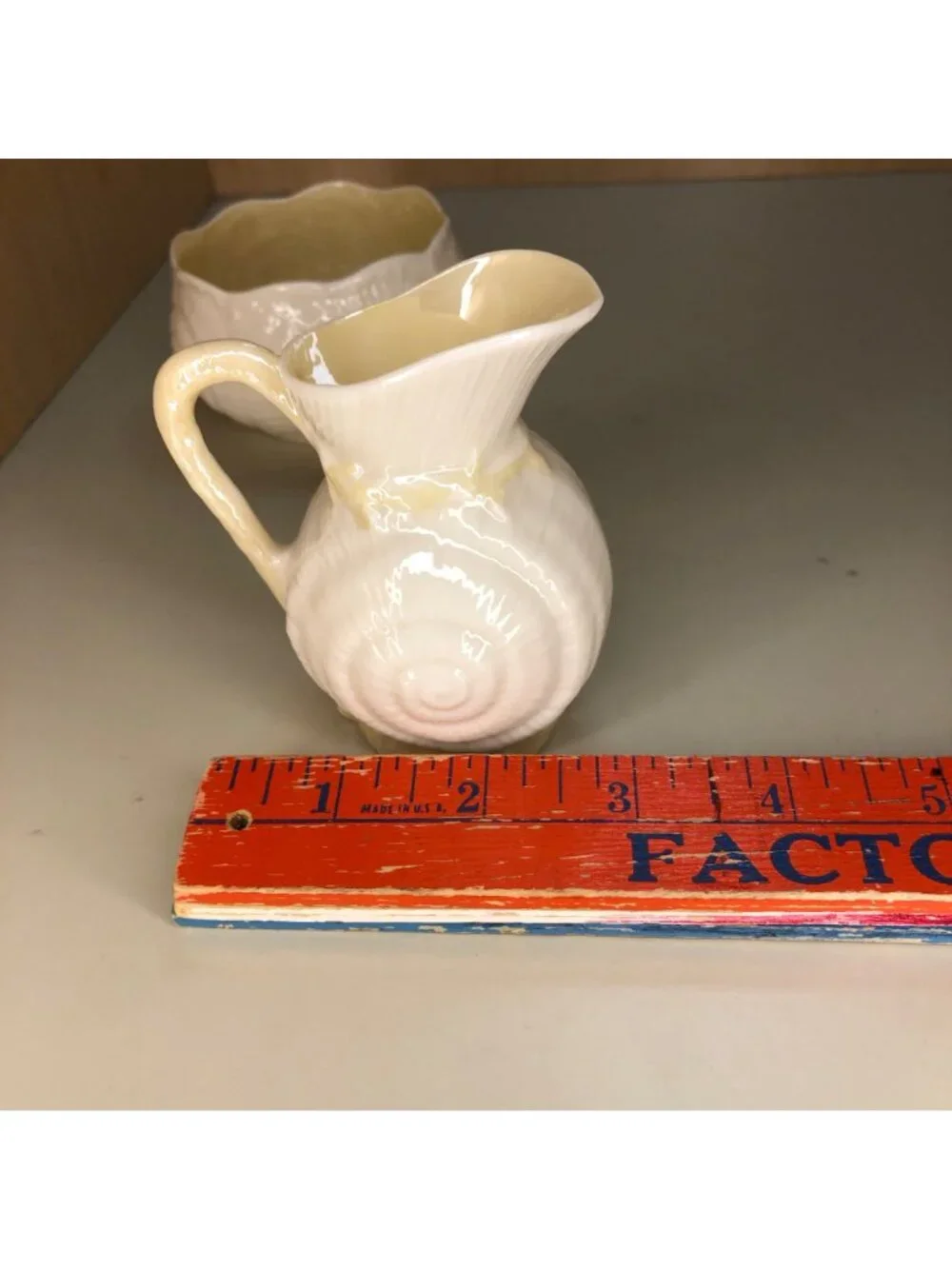 Belleek Shell-Shaped Ceramic Creamer & Sugar Bowl Set